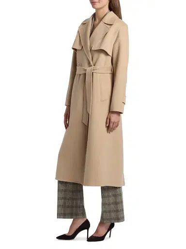 Elie Tahari Women's Ren Wool Double-Breasted Trench Coat | Thumbnail 4 Elie Tahari Women's Ren Wool Double-Breasted Trench Coat | Thumbnail 4