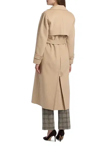 Elie Tahari Women's Ren Wool Double-Breasted Trench Coat | Thumbnail 5 Elie Tahari Women's Ren Wool Double-Breasted Trench Coat | Thumbnail 5
