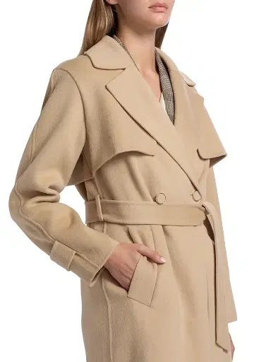 Elie Tahari Women's Ren Wool Double-Breasted Trench Coat | Thumbnail 6 Elie Tahari Women's Ren Wool Double-Breasted Trench Coat | Thumbnail 6
