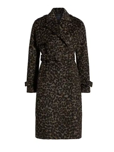 Elie Tahari Women's Courtney Leopard-Print Belted Coat | Thumbnail 1 Elie Tahari Women's Courtney Leopard-Print Belted Coat | Thumbnail 1