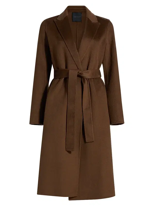 Elie Tahari Women's Nora Wool-Blend Belted Coat - Bistro Brown