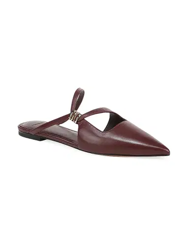 Vince Women's Gilia Hardware-Accent Leather Mules - Deep Cherry - Size 8 | Thumbnail 2