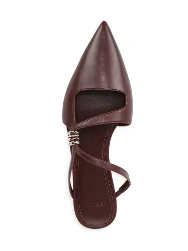 Vince Women's Gilia Hardware-Accent Leather Mules - Deep Cherry - Size 8 | Thumbnail 4