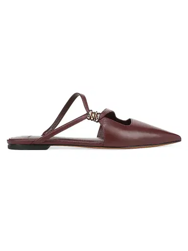 Vince Women's Gilia Hardware-Accent Leather Mules - Deep Cherry - Size 8 | Thumbnail 1