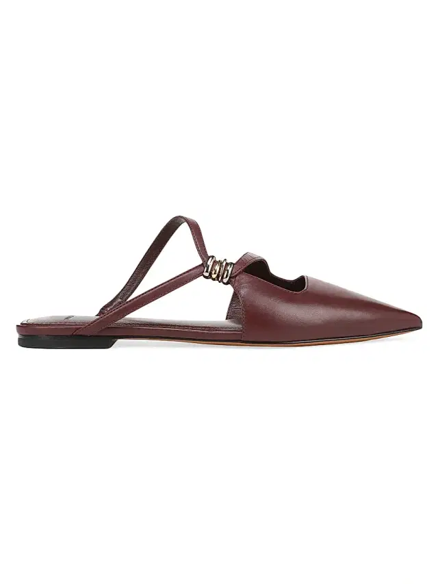 Vince Women's Gilia Hardware-Accent Leather Mules - Deep Cherry