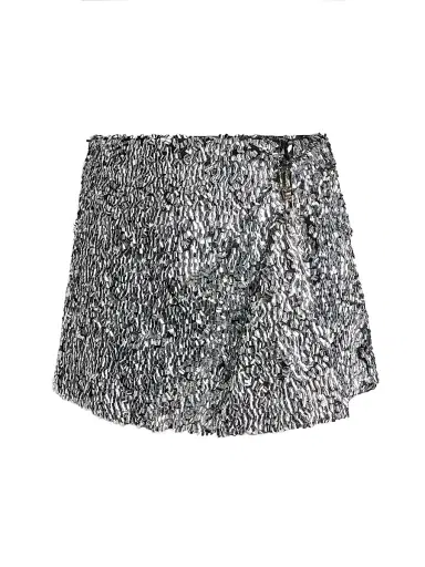 AREA Women's Metallic Beaded Miniskirt | Thumbnail 1