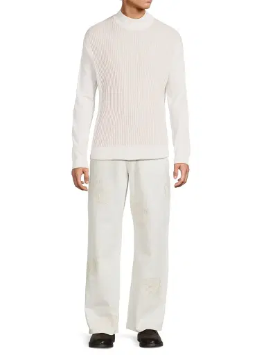 Stefano Ricci Men's Mock Turtleneck Sweater - White - Size 46 | Thumbnail 2
