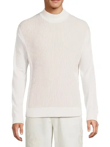 Stefano Ricci Men's Mock Turtleneck Sweater - White - Size 46 | Thumbnail 3