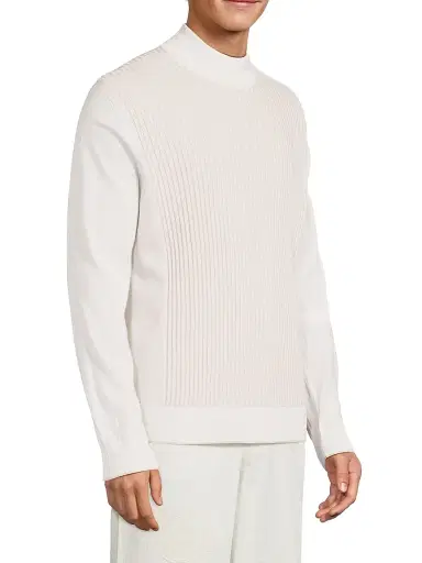 Stefano Ricci Men's Mock Turtleneck Sweater - White - Size 46 | Thumbnail 4