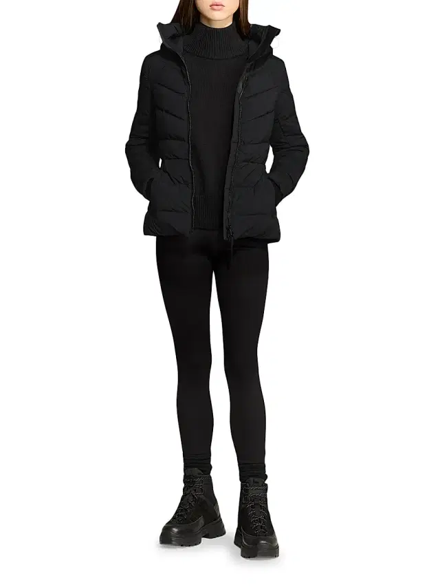 Women's Clair Chevron Quilted Slim-Fit Jacket - Black Noir