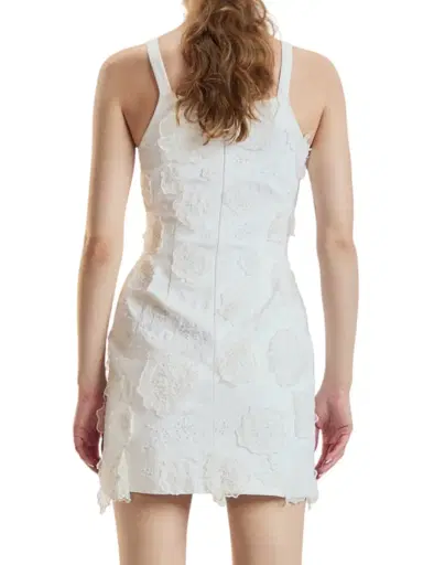 CYNTHIA ROWLEY Women's 3D Applique Floral Body-Con Minidress - White - Size Large | Thumbnail 6