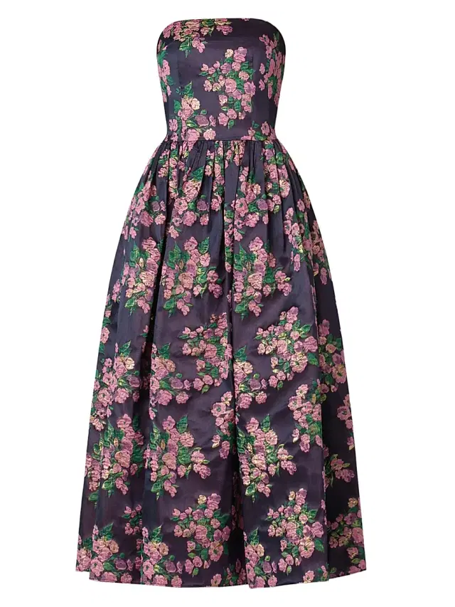 Shoshanna Women's Dana Floral Bandeau Fit & Flare Midi-Dress - Pink Multi
