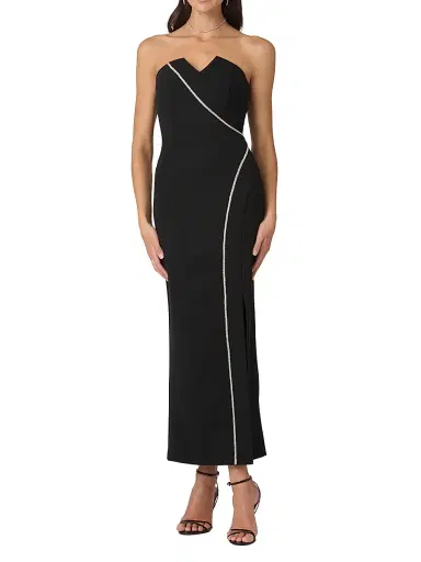 Shoshanna Women's Star Bandeau Slit Midi-Dress - Jet | Thumbnail 2