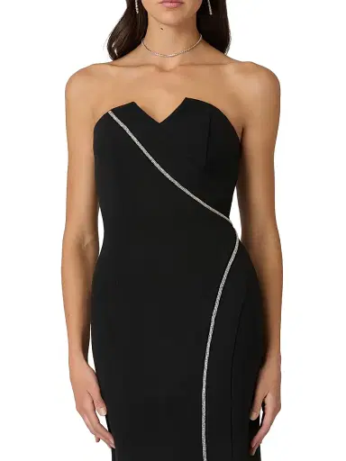 Shoshanna Women's Star Bandeau Slit Midi-Dress - Jet | Thumbnail 4