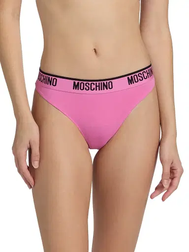 MOSCHINO Women's Intimo Donna 2-Pack Logo Thong Set - Fucsia - Size XS | Thumbnail 3