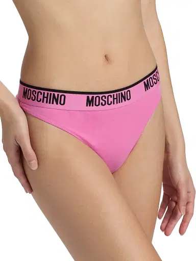 MOSCHINO Women's Intimo Donna 2-Pack Logo Thong Set - Fucsia - Size XS | Thumbnail 5