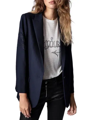 Zadig & Voltaire Women's Viva Arrow Blazer - Blue - Size Large | Thumbnail 2