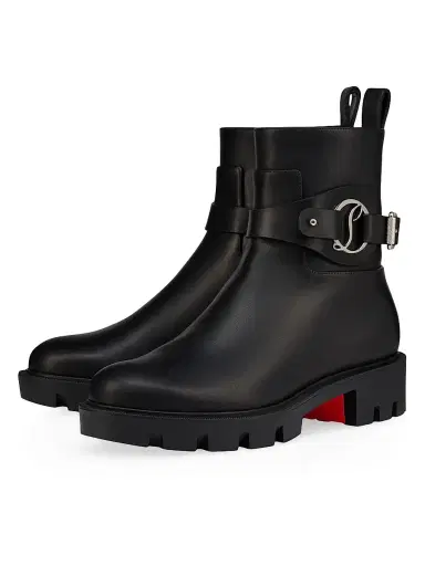 Christian Louboutin Women's Dianouchette Lug Leather Booties - Black - Size 11 | Thumbnail 2 Christian Louboutin Women's Dianouchette Lug Leather Booties - Black - Size 11 | Thumbnail 2