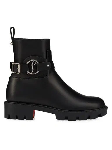 Christian Louboutin Women's Dianouchette Lug Leather Booties - Black - Size 11 | Thumbnail 1 Christian Louboutin Women's Dianouchette Lug Leather Booties - Black - Size 11 | Thumbnail 1
