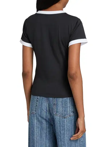 Ganni Women's Basic Bear Graphic Ringer T-Shirt | Thumbnail 5 Ganni Women's Basic Bear Graphic Ringer T-Shirt | Thumbnail 5