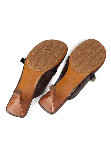 Ganni Women's Sue Crocodile-Embossed Leather Mules | Thumbnail 6