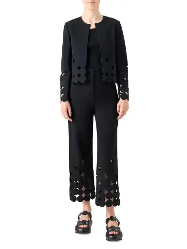 Akris punto Women's Jersey Dropping Dot Cut Out Jacket | Thumbnail 2 Akris punto Women's Jersey Dropping Dot Cut Out Jacket | Thumbnail 2