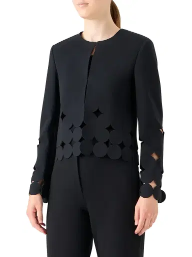 Akris punto Women's Jersey Dropping Dot Cut Out Jacket | Thumbnail 4 Akris punto Women's Jersey Dropping Dot Cut Out Jacket | Thumbnail 4