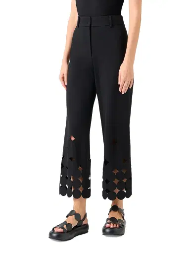 Akris punto Women's Chieko Dot Cut-Out Pants - Black | Thumbnail 3