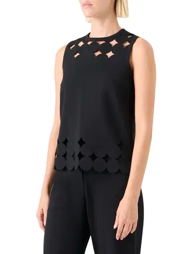 Akris punto Women's Dropping Dot Cut Out Sleeveless Top | Thumbnail 4 Akris punto Women's Dropping Dot Cut Out Sleeveless Top | Thumbnail 4