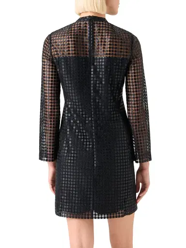 Akris punto Women's Metallic Dot-Embroidered Tulle Minidress | Thumbnail 4