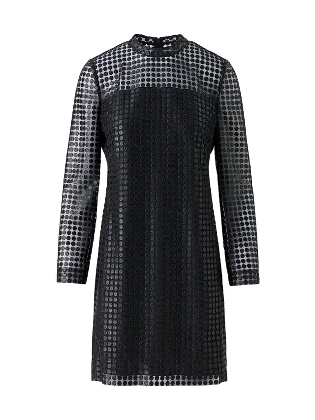 Akris punto Women's Metallic Dot-Embroidered Tulle Minidress - Black