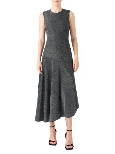 Akris punto Women's Metallic Jersey Asymmetric Midi-Dress | Thumbnail 2 Akris punto Women's Metallic Jersey Asymmetric Midi-Dress | Thumbnail 2