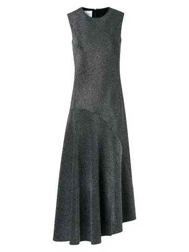 Akris punto Women's Metallic Jersey Asymmetric Midi-Dress | Thumbnail 1 Akris punto Women's Metallic Jersey Asymmetric Midi-Dress | Thumbnail 1