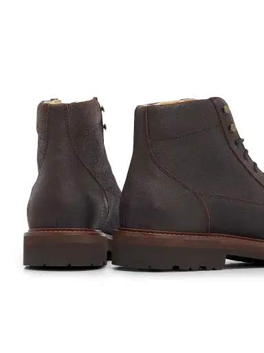 Brunello Cucinelli Men's Suede Lug Boots - Brown Grey | Thumbnail 3 Brunello Cucinelli Men's Suede Lug Boots - Brown Grey | Thumbnail 3