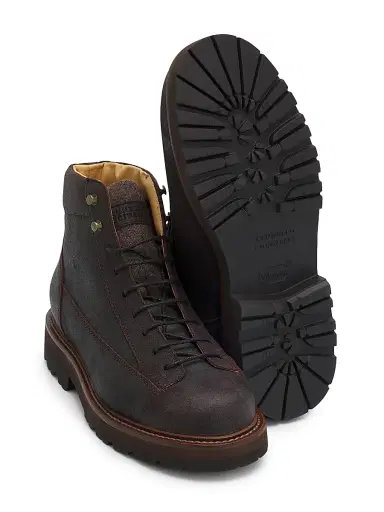 Brunello Cucinelli Men's Suede Lug Boots - Brown Grey | Thumbnail 6 Brunello Cucinelli Men's Suede Lug Boots - Brown Grey | Thumbnail 6