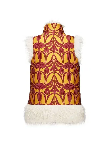 La DoubleJ Women's Sleeveless Folk Jacket - Jacquard Papyrus Gold - Size XS | Thumbnail 2 La DoubleJ Women's Sleeveless Folk Jacket - Jacquard Papyrus Gold - Size XS | Thumbnail 2