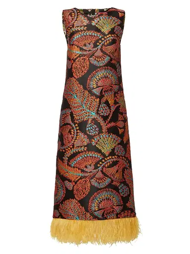 La DoubleJ Women's Column Dress with Feathers | Thumbnail 1 La DoubleJ Women's Column Dress with Feathers | Thumbnail 1