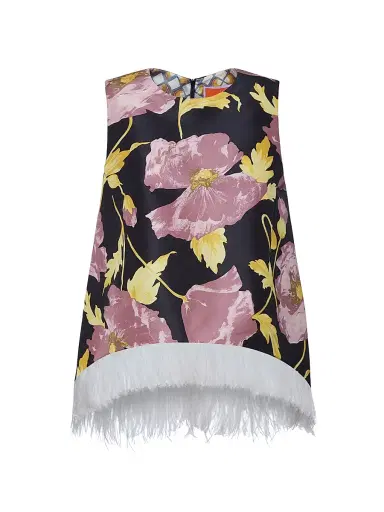 La DoubleJ Women's La Scala Top with Feathers - Sylph Black - Size XS | Thumbnail 1 La DoubleJ Women's La Scala Top with Feathers - Sylph Black - Size XS | Thumbnail 1
