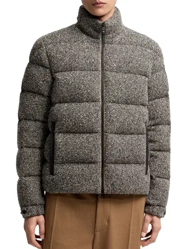Moncler Men's Agde Puffer Jacket in Wool Blend - Gray | Thumbnail 2 Moncler Men's Agde Puffer Jacket in Wool Blend - Gray | Thumbnail 2