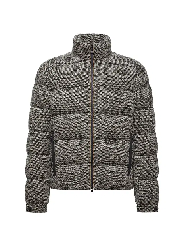 Men's Agde Puffer Jacket in Wool Blend - Gray