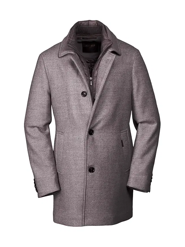 Moorer Men's Monferrato Wool Layered Topcoat - Taupe