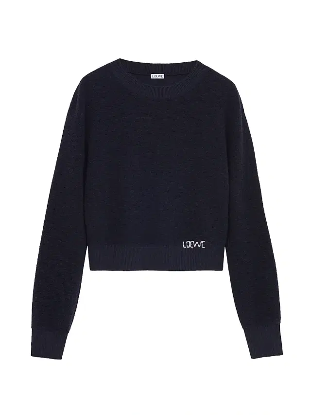 LOEWE Women's Stitch Logo Wool Sweater - Navy