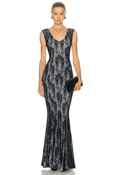 Norma Kamali Grace Fishtail Gown | Thumbnail 1 Norma Kamali Grace Fishtail Gown | Thumbnail 1