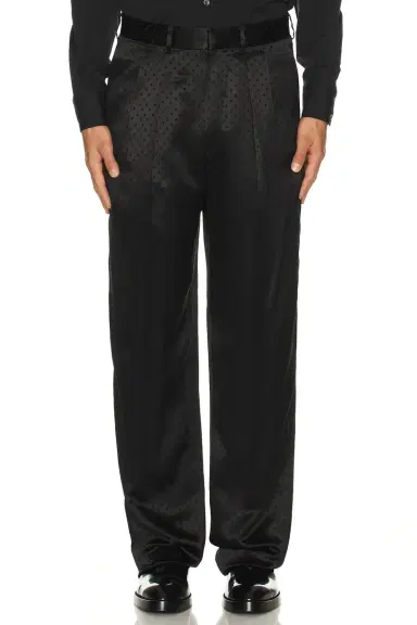 Tom Ford Crepe Satin Polka Dot Jacquard Double Pleat Pant | Thumbnail 4