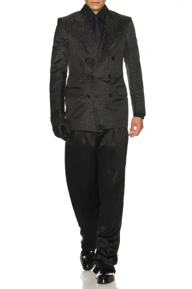 Tom Ford Crepe Satin Polka Dot Jacquard Double Pleat Pant | Thumbnail 6