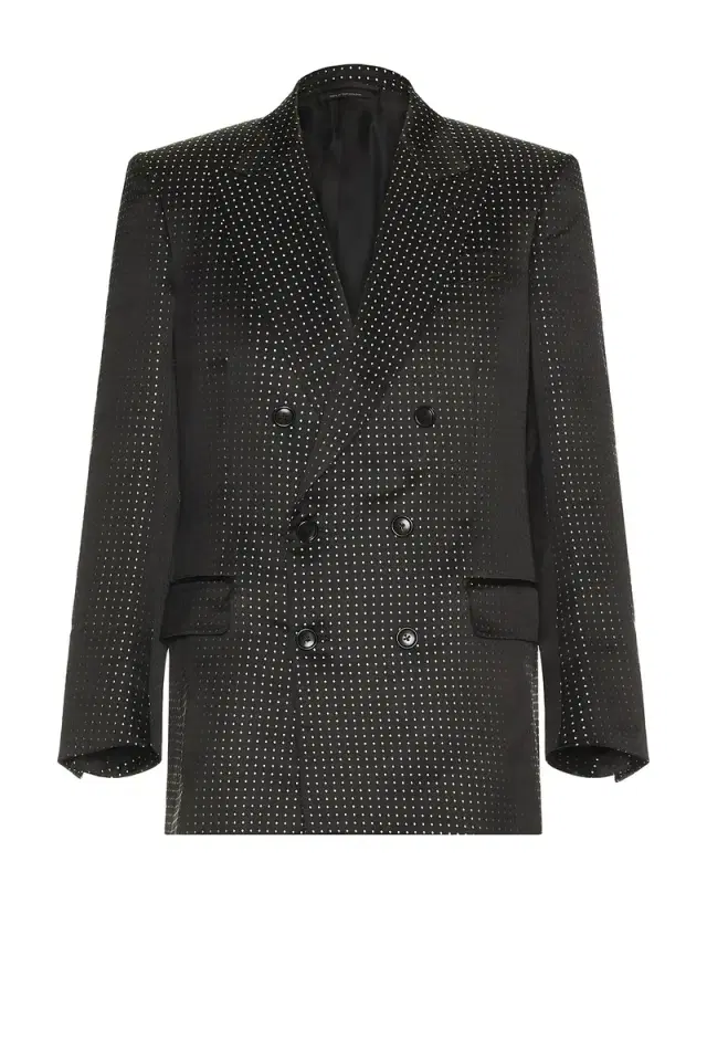 Tom Ford Duchesse Polka Dot Jacquard Double Breasted Jacket