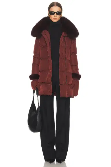 Yves Salomon Long Belted Down Jacket | Thumbnail 1 Yves Salomon Long Belted Down Jacket | Thumbnail 1
