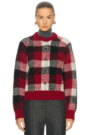 Guest In Residence Buffalo Plaid Cardigan | Thumbnail 1