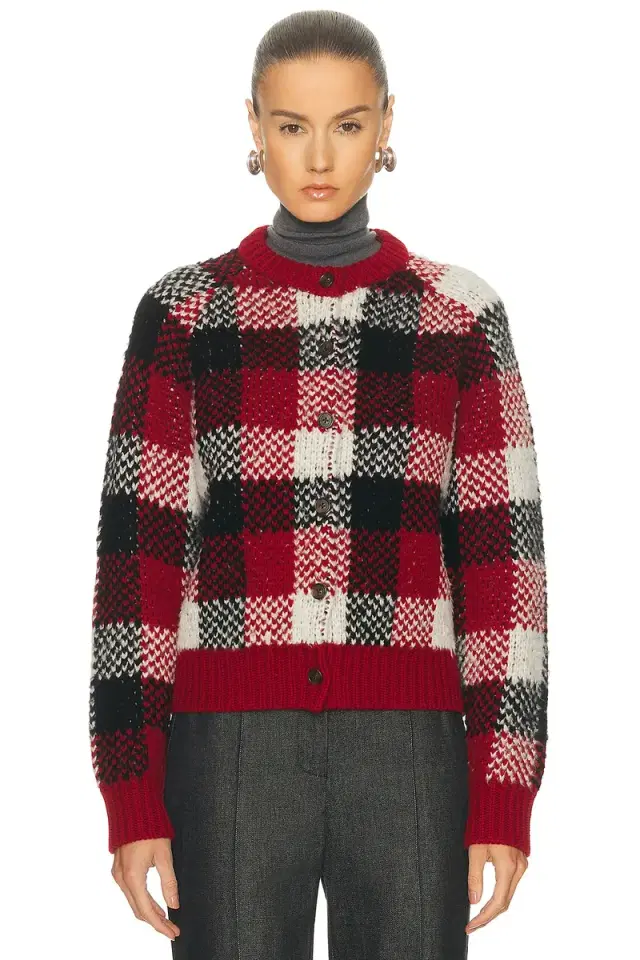 Guest In Residence Buffalo Plaid Cardigan