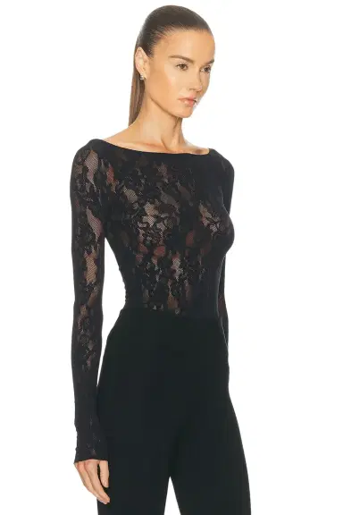 SKIMS Knit Lace Long Sleeve Boatneck Top | Thumbnail 2
